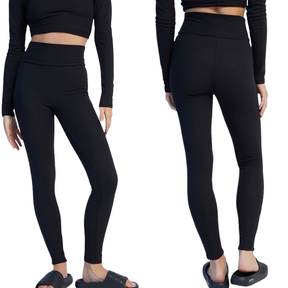 WEWOREWHAT Women's Black‎ Waffle Leggings Size XXS NWT